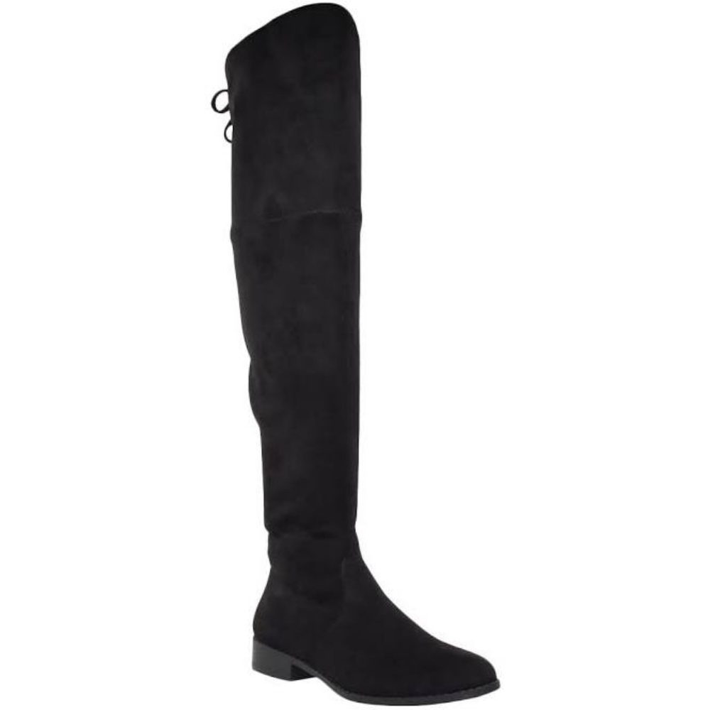 Thigh high suede boots